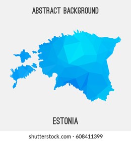 Estonia map in geometric polygonal,mosaic style.Abstract tessellation,modern design background,low poly. Vector illustration.