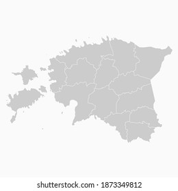 Estonia Map Gray Color. Geographic Isolated Gray Vector Country Border Map Of Estonia. Vector Illustration
