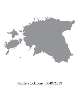Estonia map in gray on a white background