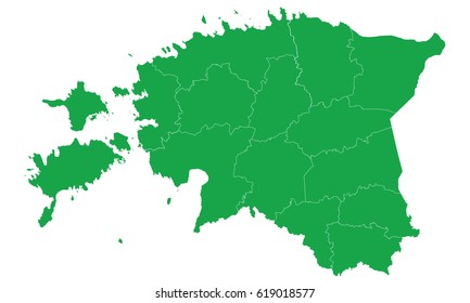 Estonia map green color