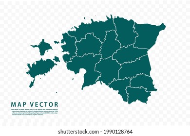 Mapa de Estonia Alto detalle sobre el fondo blanco. Resumen de la ilustración vectorial de diseño eps 10