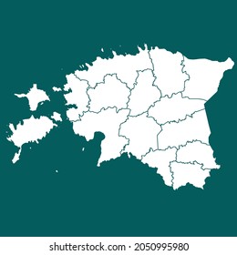 Estonia map High Detailed. white color. on green background. Abstract design vector illustration eps 10
