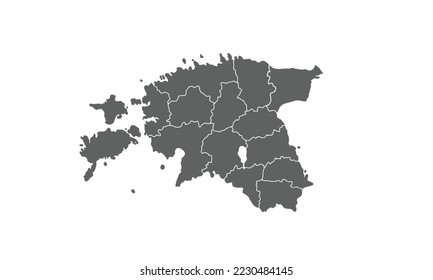 Estonia map isolated on white background.for annual infographics report website layout.
