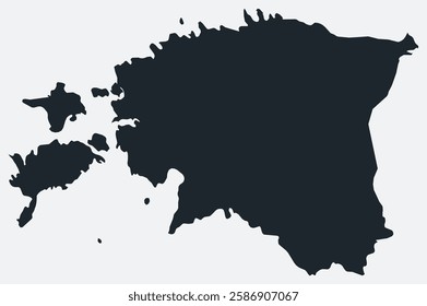 Estonia map. Just a simple border map. Shape of the country. Flat blank Estonia outline. Vector boundary illustration.