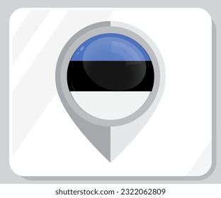 Estonia Map Location Flag Icon