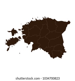 Estonia map on white background vector.