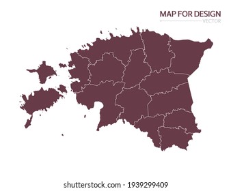 Estonia map on white background vector illustration.