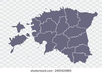 Estonia Map pewter Color on White Background quality files Png