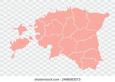 Estonia Map salmon Color Background quality files png