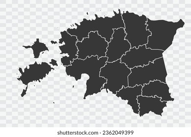 Estonia Map Shadow Color on White Background quality files Png