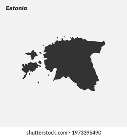 Estonia Map Silhouette Vector Illustration Stock Vector (Royalty Free ...