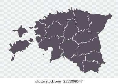 Estonia Map Smoke Color on White Background quality files Png