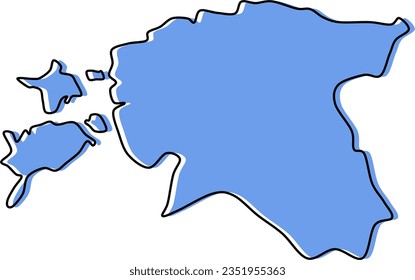 estonia map, estonia stylized vector, estonia outline, estonia