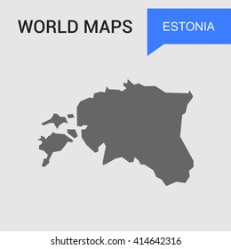 Estonia Map vector. country border map.