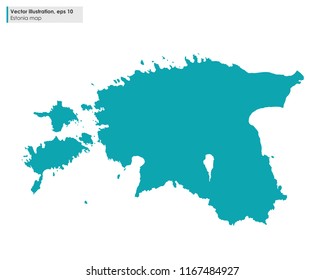estonia map vector flat illustration on white background