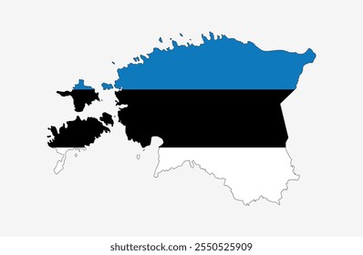 
Icono de Vector de mapa de Estonia. Mapa de Estonia en colores de Bandera.