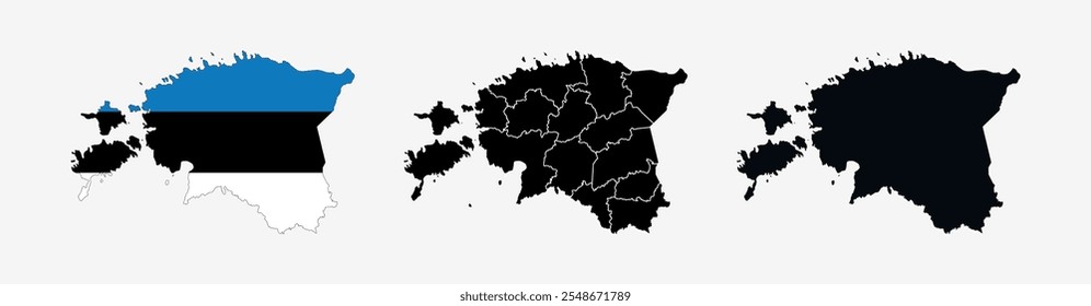
Estonia Map vector icon. Map of Estonia various styles.
