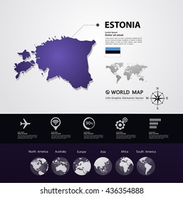 Estonia Map vector illustration