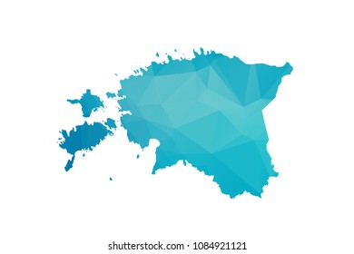 Estonia map vector illustration in polygonal style,Low poly design on white background