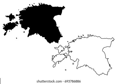 Estonia map vector illustration, scribble sketch Estonia