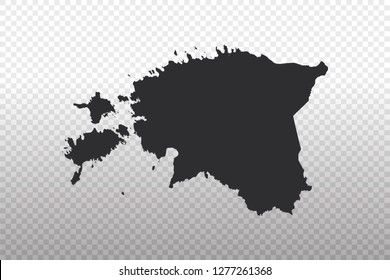 Estonia Map - World Map International vector template isolated on transparent background - Vector illustration eps 10