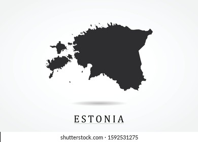 Estonia Map - World Map International vector template isolated on white background - Vector illustration eps 10