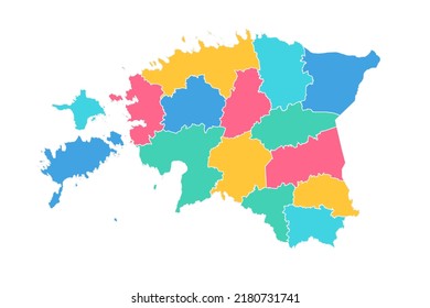 Estonia Map - World Map International vector template with High detailed including blue, green, pink, and yellow outline color isolated on white background - Vector illustration eps 10