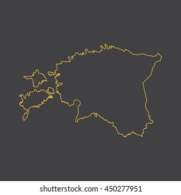 Estonia map,outline,stroke,line style