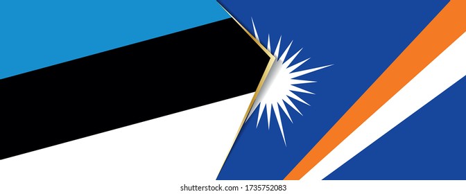 Estonia and Marshall Islands flags, two vector flags symbol of relationship or confrontation.