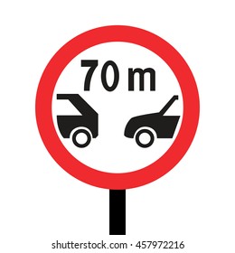 Estonia Minimum Safe Following Distance between Vehicles Road Sign