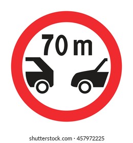 Estonia Minimum Safe Following Distance between Vehicles Sign