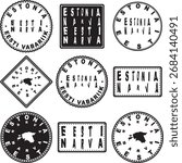 Estonia Narva Round Seal Map Design