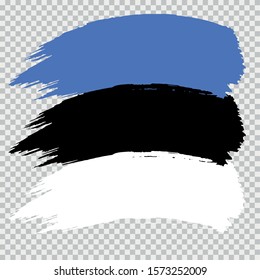 ESTONIA national flag brush vector on transparent background
