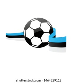 Estonia national flag football icon . Estonia football championship banner. Simple vector Estonia flag