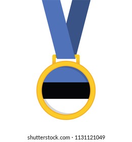 Estonia national flag gold first place winners medal.