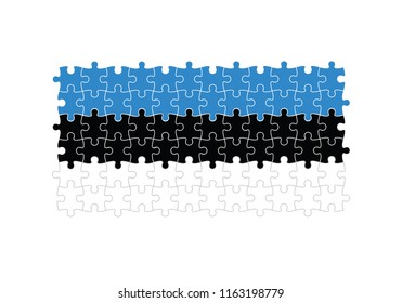 Estonia national flag puzzle effect country emblem