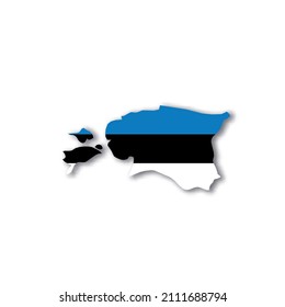 Estonia national flag in a shape of country map