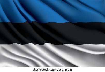 estonia national flag waving realistic vector illustration
