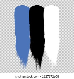 ESTONIA national vertical flag vector on transparent background.