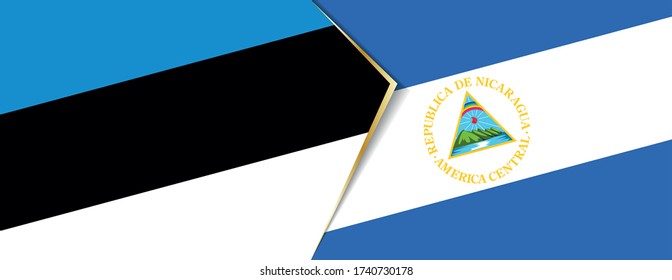 Estonia and Nicaragua flags, two vector flags symbol of relationship or confrontation.
