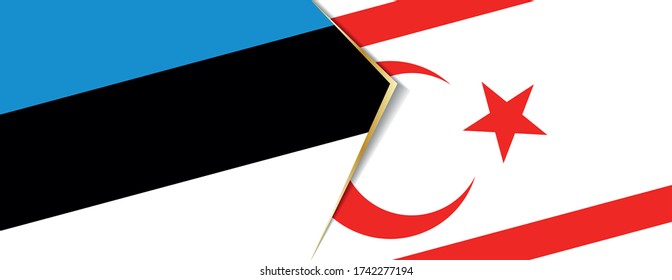 Estonia and Northern Cyprus flags, two vector flags symbol of relationship or confrontation.