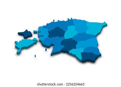 Estonia political map of administrative divisions
