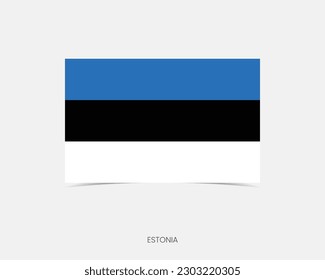 Estonia Rectangle flag icon with shadow.
