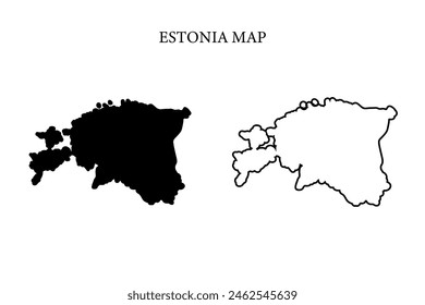 Estonia region country map vector