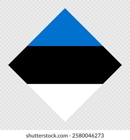 Estonia rhombus flag. Vector illustration.