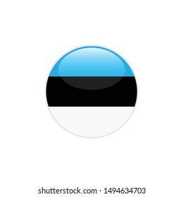 Estonia round flag . closy flag of Estonia - vector button. 