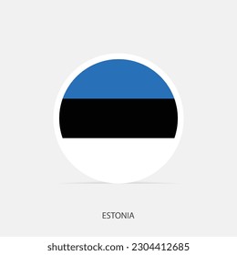 Estonia round flag icon with shadow.