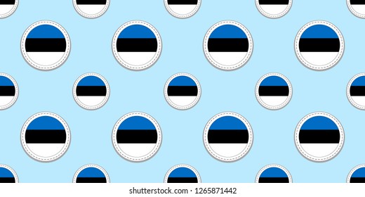 estonia round flag seamless pattern. estonian background. Vector circle icons. Geometric symbols. Texture for sports pages, competition, games. travelling, design elements. patriotic wallpaper