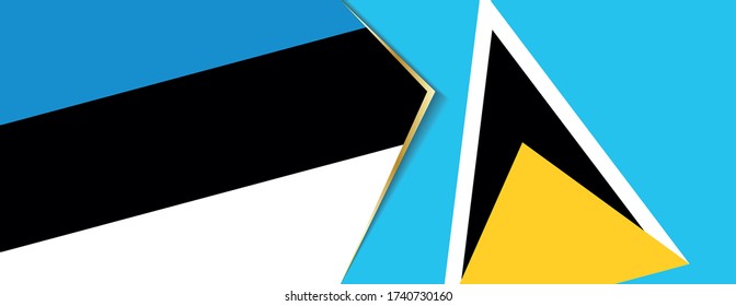 Banderas de Estonia y Santa Lucía, dos banderas vectoriales símbolo de relación o enfrentamiento.