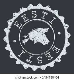 Estonia Seal Map. Silhouette Postal Passport Stamp. Round Vector Icon Postmark.